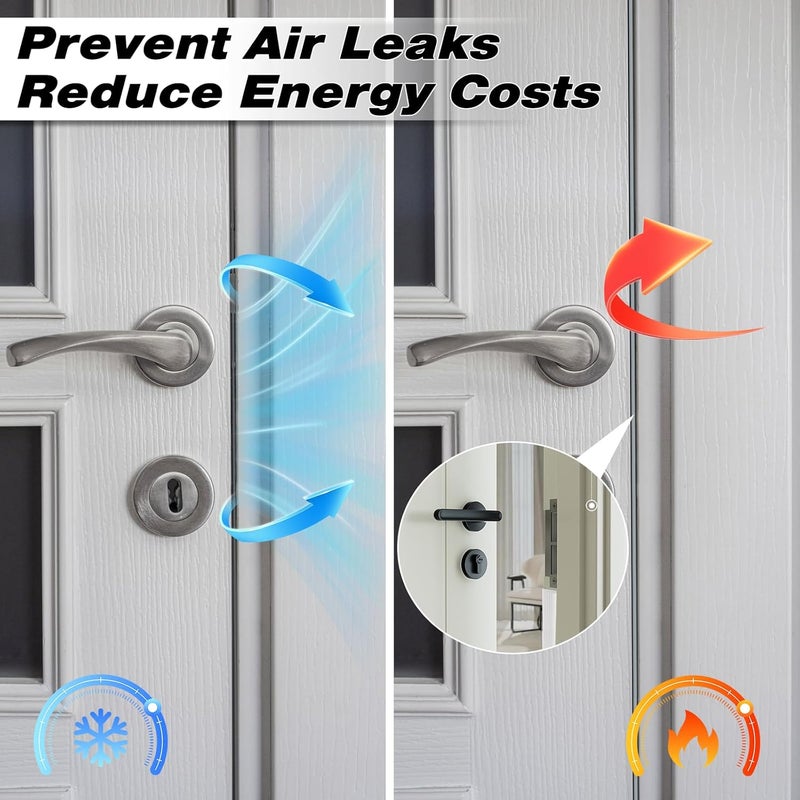 Conwang 3 Pcs 196" Wedge-Shape Weather Stripping Door Seal,Windows and Doors Insulation,Self Adhesive Insulation Foam Anti-Collision Strip,Weatherstrip Tape for Door Soundproofing,Noise Drafts Blocker,White - Image 3